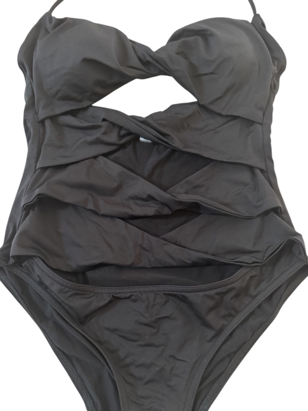 Vintage Victoria's Secret Halter Cut-Out One Piece Black Swimsuit Size Small - Picture 3 of 8